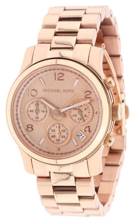 michael kors women's rose gold exchange strap watch